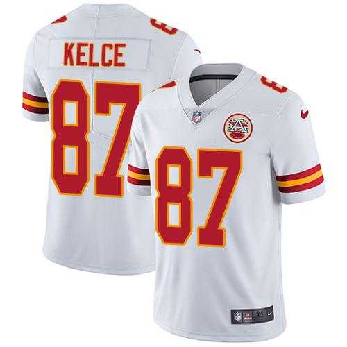Nike Kansas City Chiefs #87 Travis Kelce White NFL Vapor Untouchable Limited Jersey,We sell and wholesale Nike Kansas City Chiefs #87 Travis Kelce White NFL Vapor Untouchable Limited Jersey on line form chian!